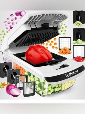 Fullstar Pro Original Vegetable Chopper - Chopper and Spiralizer 4-in-1  White